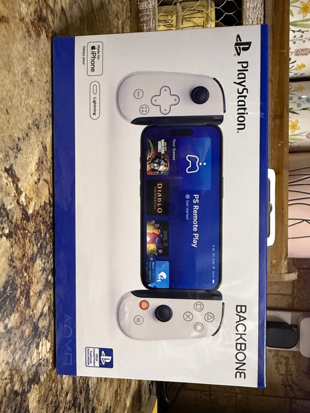 New! Sony Backbone Mobile Gaming Controller - White and Blue Packaging
